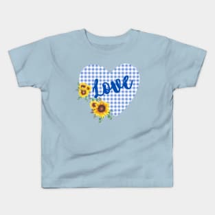 I stand with Ukrainian, sunflowers and heart, peace not war. Kids T-Shirt